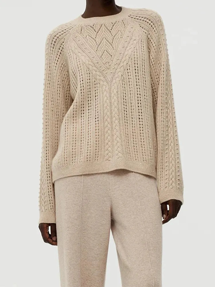 Cashmere Cable Knit Women Sweater