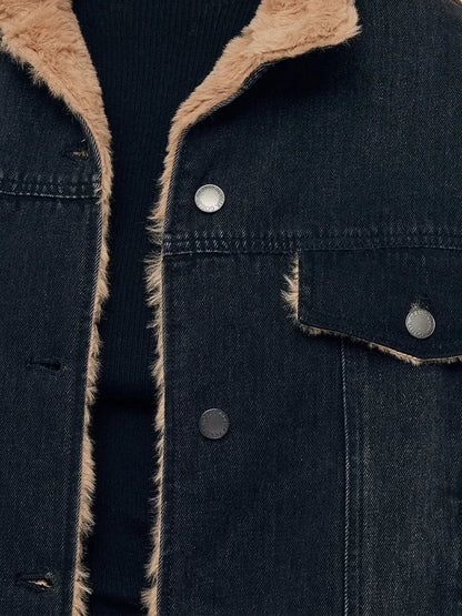Denim Stand Collar Women Jacket